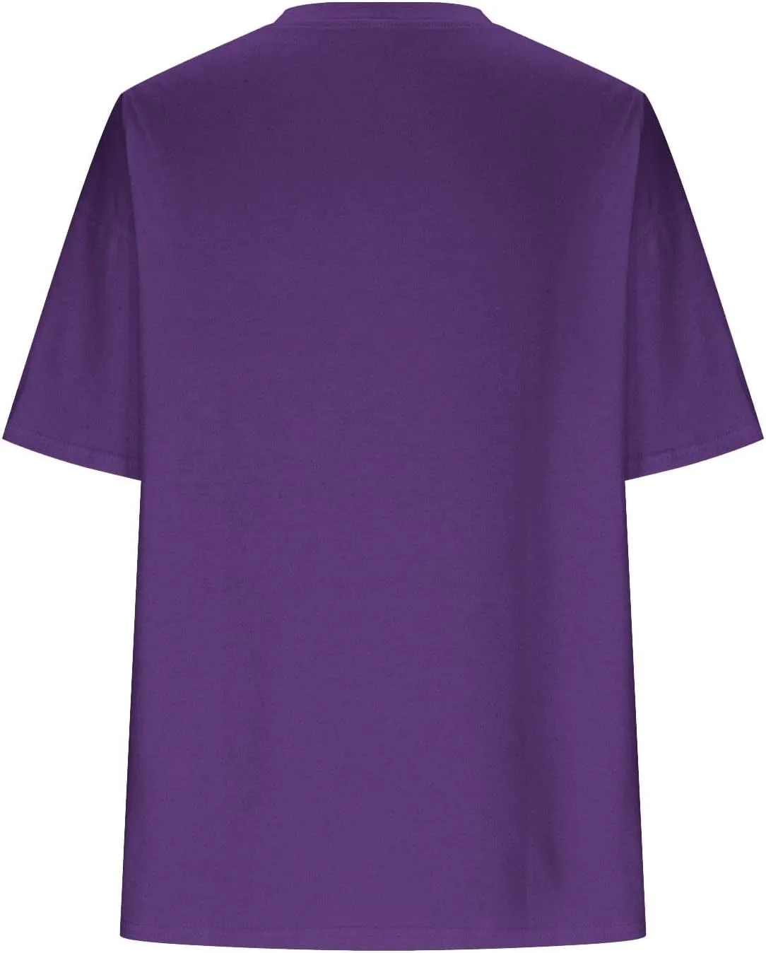 Women's Summer Oversized T-Shirts Short Sleeve Drop Shoulder Tops Casual V Neck Loose Fit Tees Solid Color Tunic Top