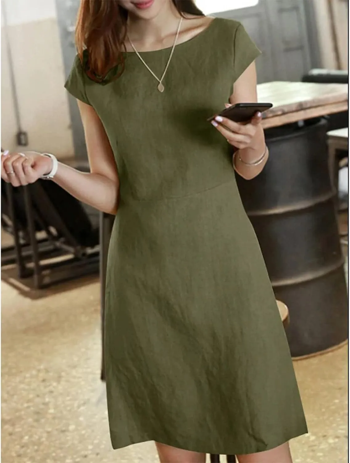 Womens Sun Dresses Sleeve Dresses Sun Dresses for Women Turtle Neck Linen Floral Midi Boho Shirt Sun Dresses