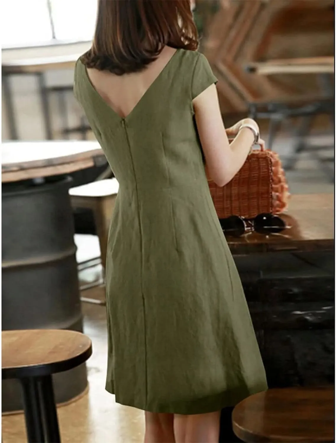 Womens Sun Dresses Sleeve Dresses Sun Dresses for Women Turtle Neck Linen Floral Midi Boho Shirt Sun Dresses