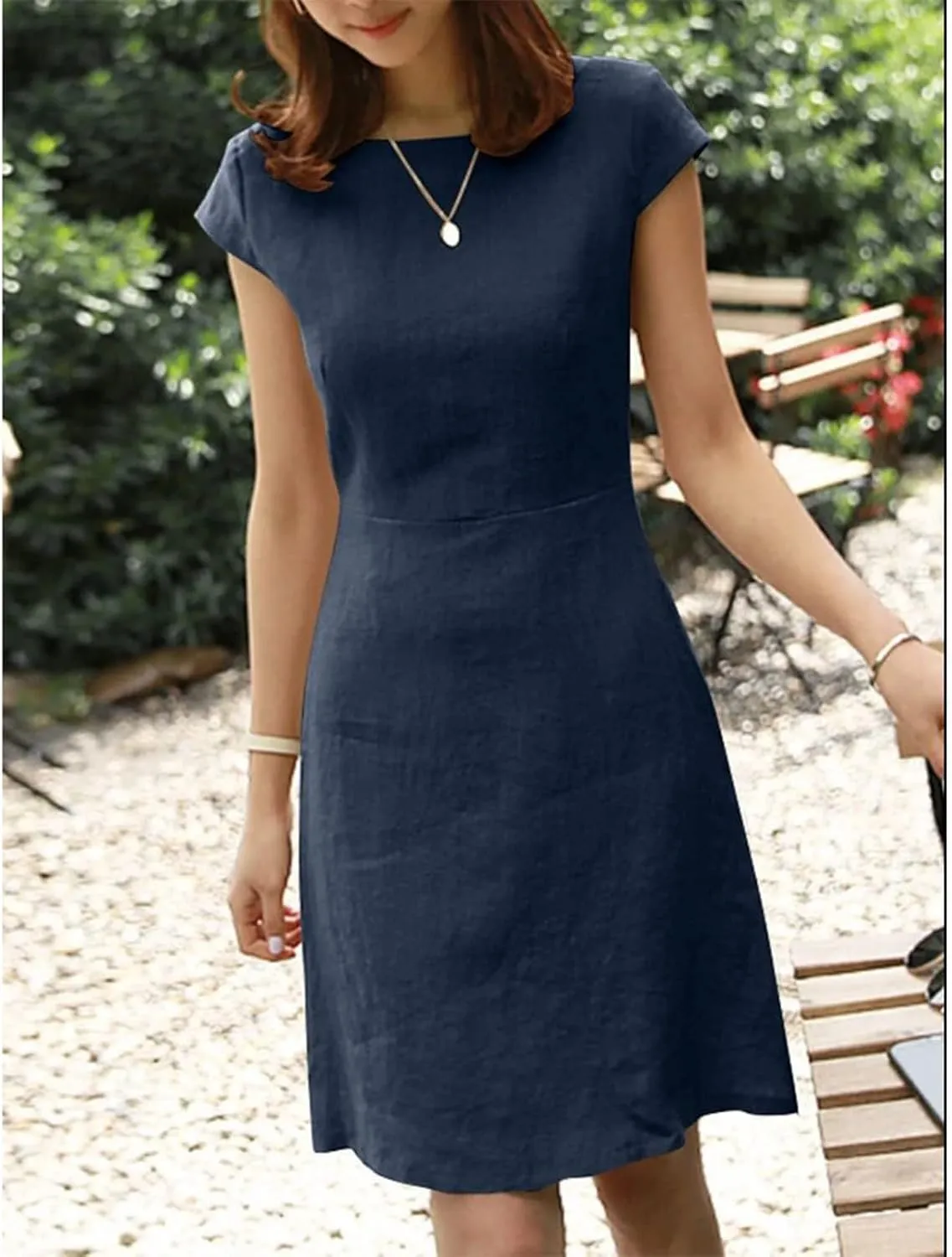 Womens Sun Dresses Sleeve Dresses Sun Dresses for Women Turtle Neck Linen Floral Midi Boho Shirt Sun Dresses