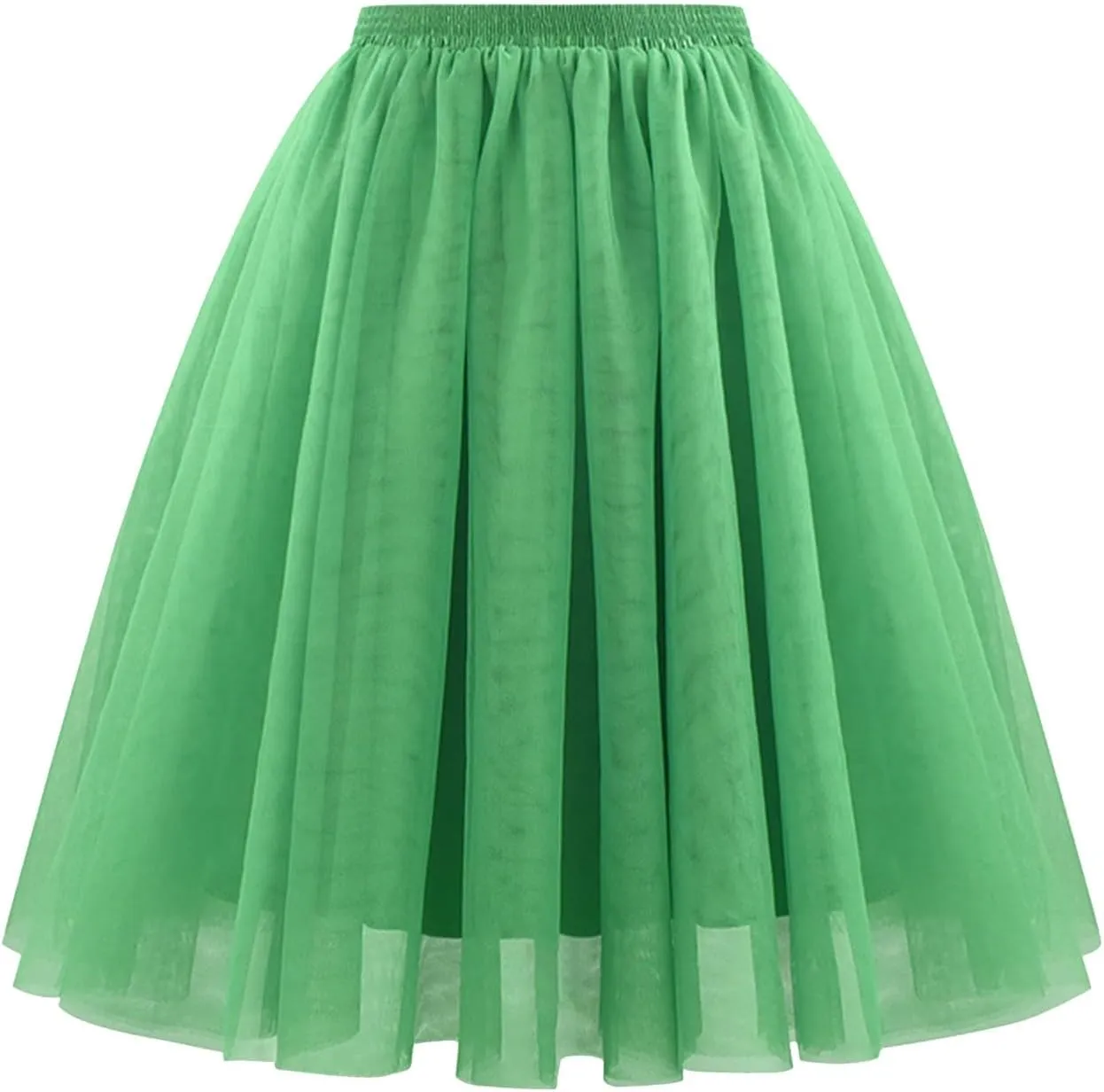 Women's Sundresses Summer Casual Loose Trendy Elastic High Waist Solid Color Party Dance Fluffy Mesh Tulle Skirts 2025, S-2XL