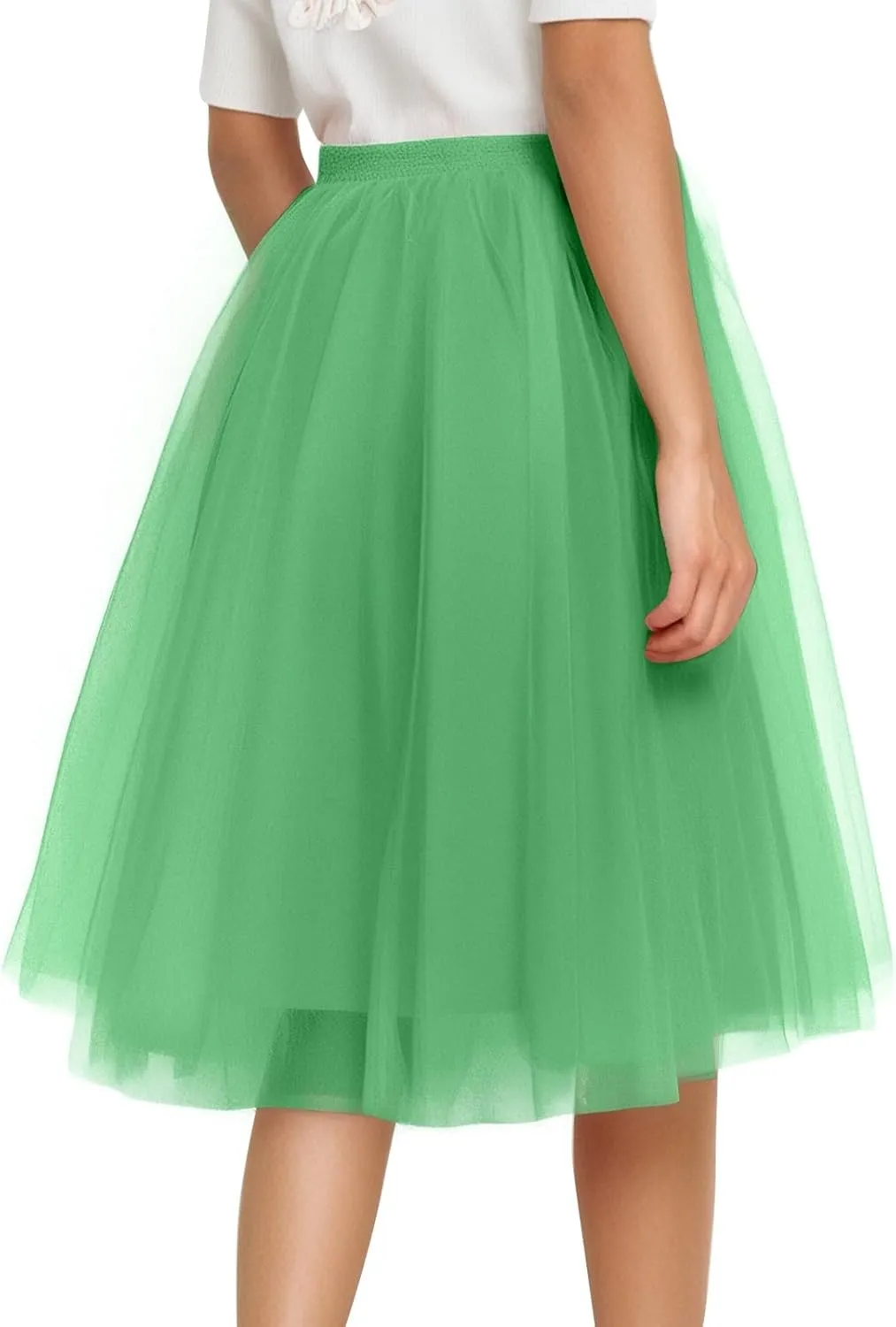 Women's Sundresses Summer Casual Loose Trendy Elastic High Waist Solid Color Party Dance Fluffy Mesh Tulle Skirts 2025, S-2XL