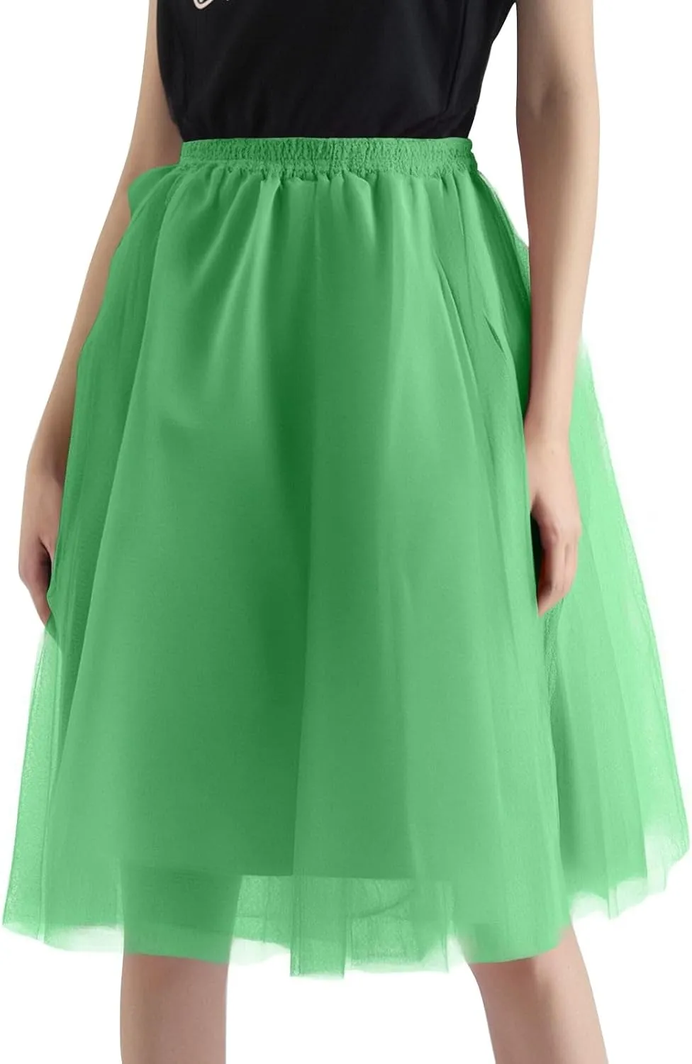 Women's Sundresses Summer Casual Loose Trendy Elastic High Waist Solid Color Party Dance Fluffy Mesh Tulle Skirts 2025, S-2XL