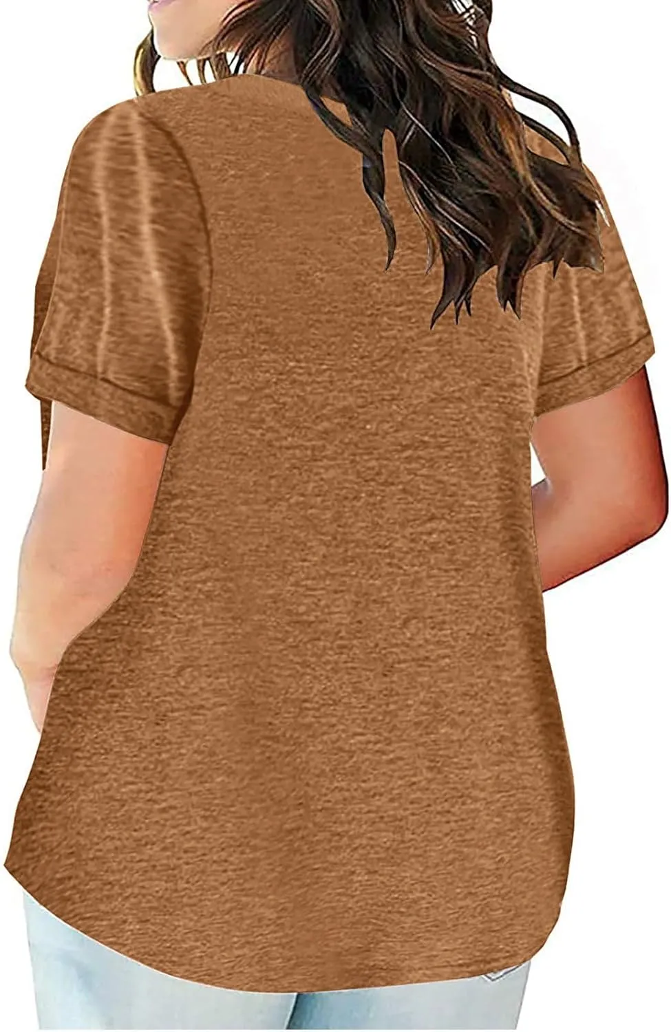 Womens T Shirts Short Sleeve V Neck Tees Plain Workout Tops Loose Fit Casual Tunic Plus Size Summer Oversized Tees