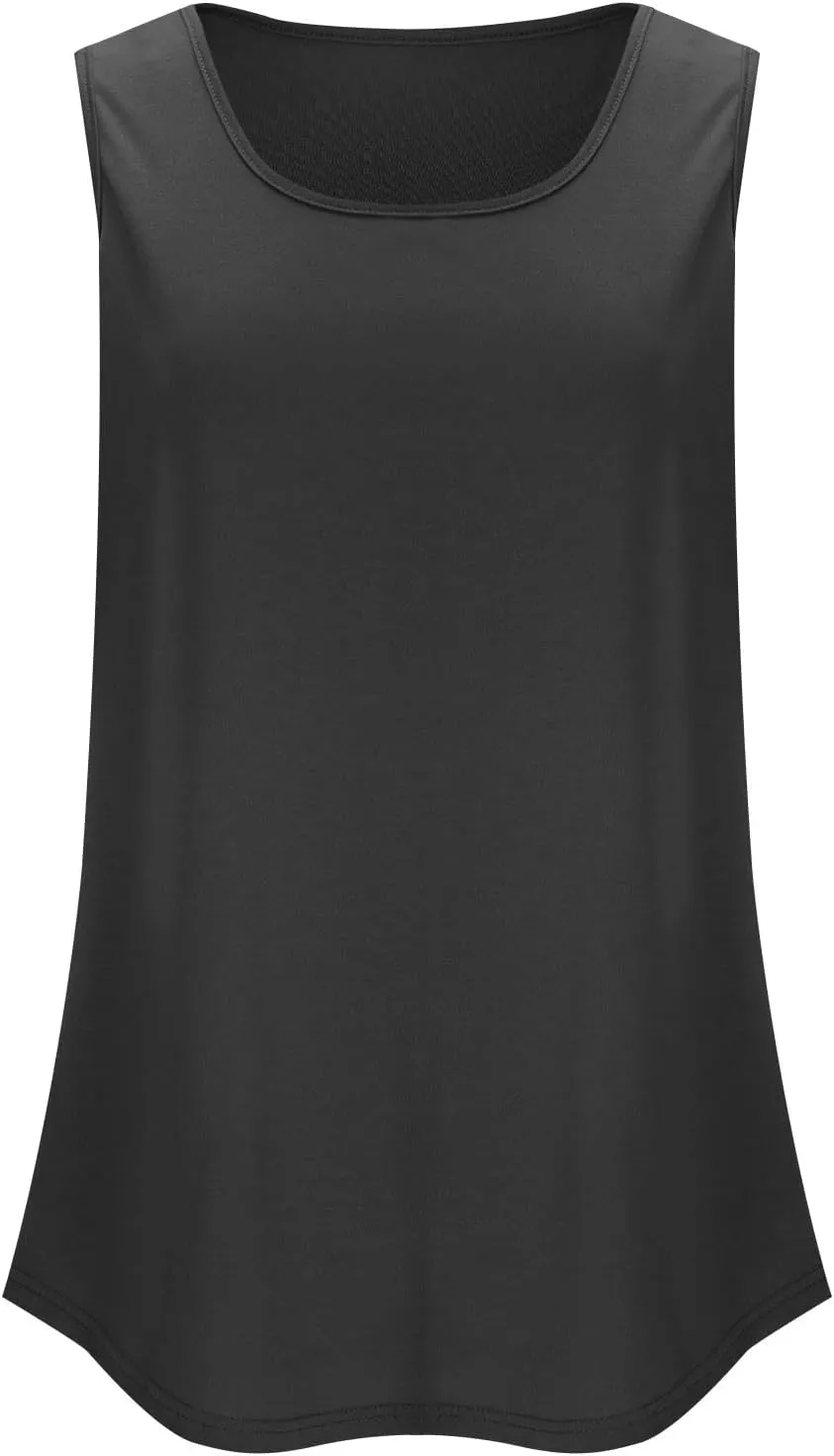 Womens Tank Tops Dressy Casual Fitted Fashion Crew Neck Sleeveless Clothes Hawaiian Vacation Solid Comfy Camisole