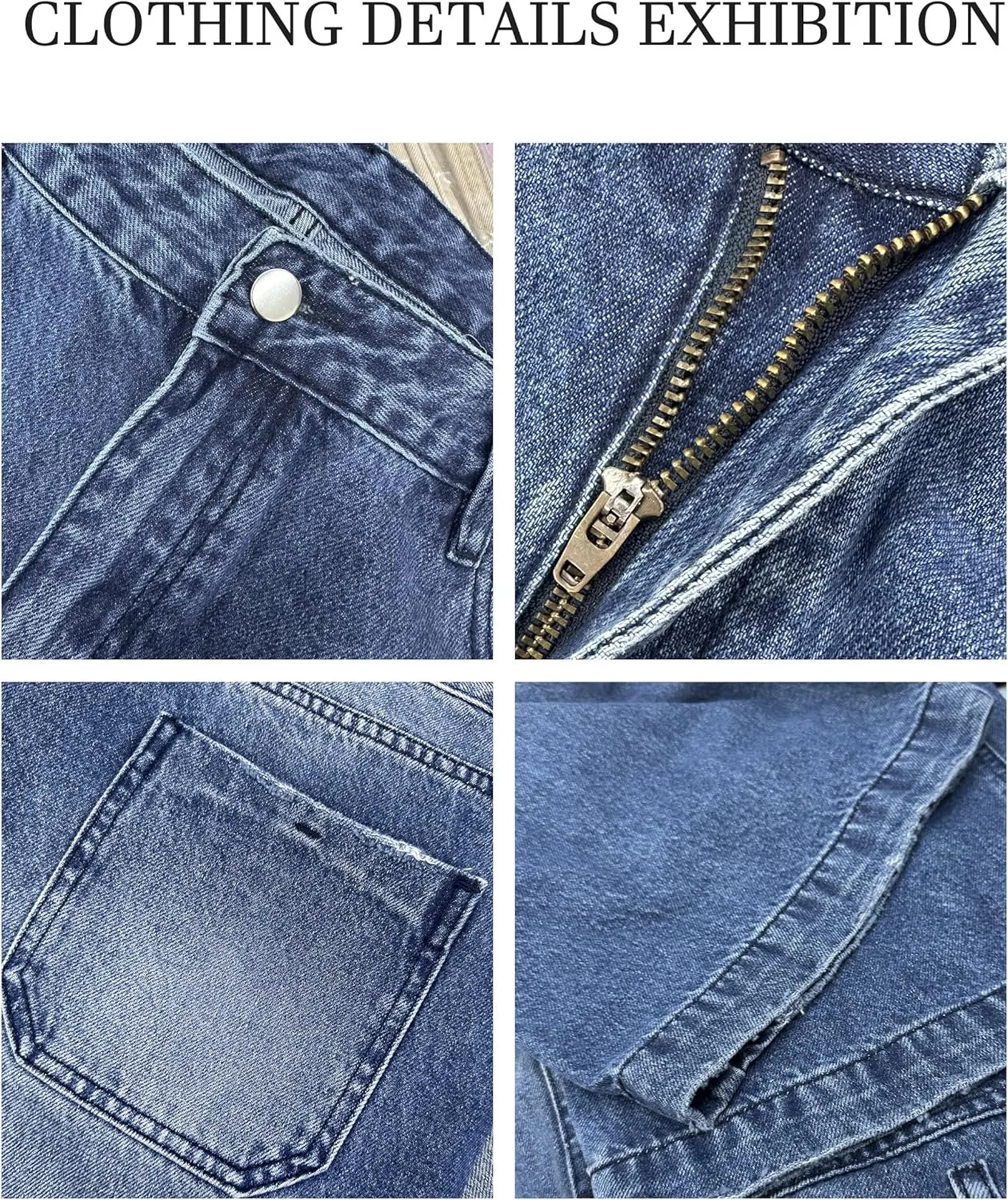Womens Wide Leg Jeans - Baggy Loose Boyfriend Denim Pants