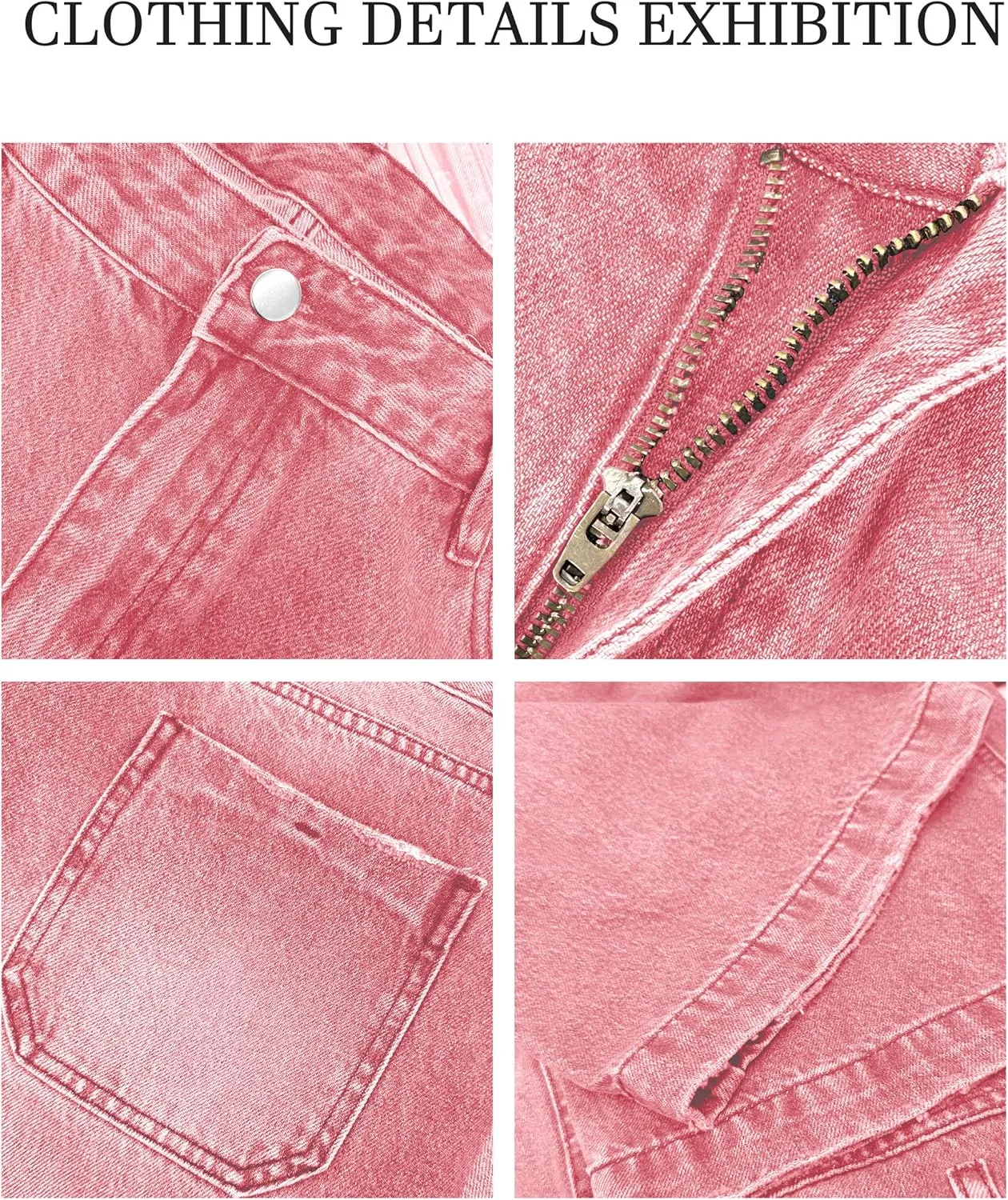 Womens Wide Leg Jeans - Baggy Loose Boyfriend Denim Pants