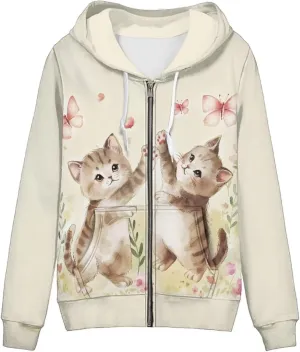 Women's Zip Up Hoodies Lightweight Sweatshirts with Pockets Trendy Outfit for Teen Girls