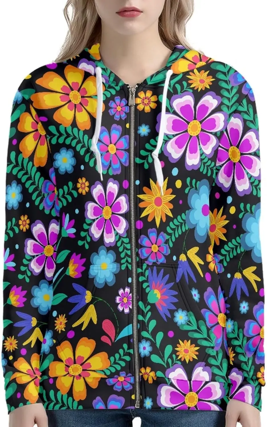 Women's Zip Up Hoodies Lightweight Sweatshirts with Pockets Trendy Outfit for Teen Girls