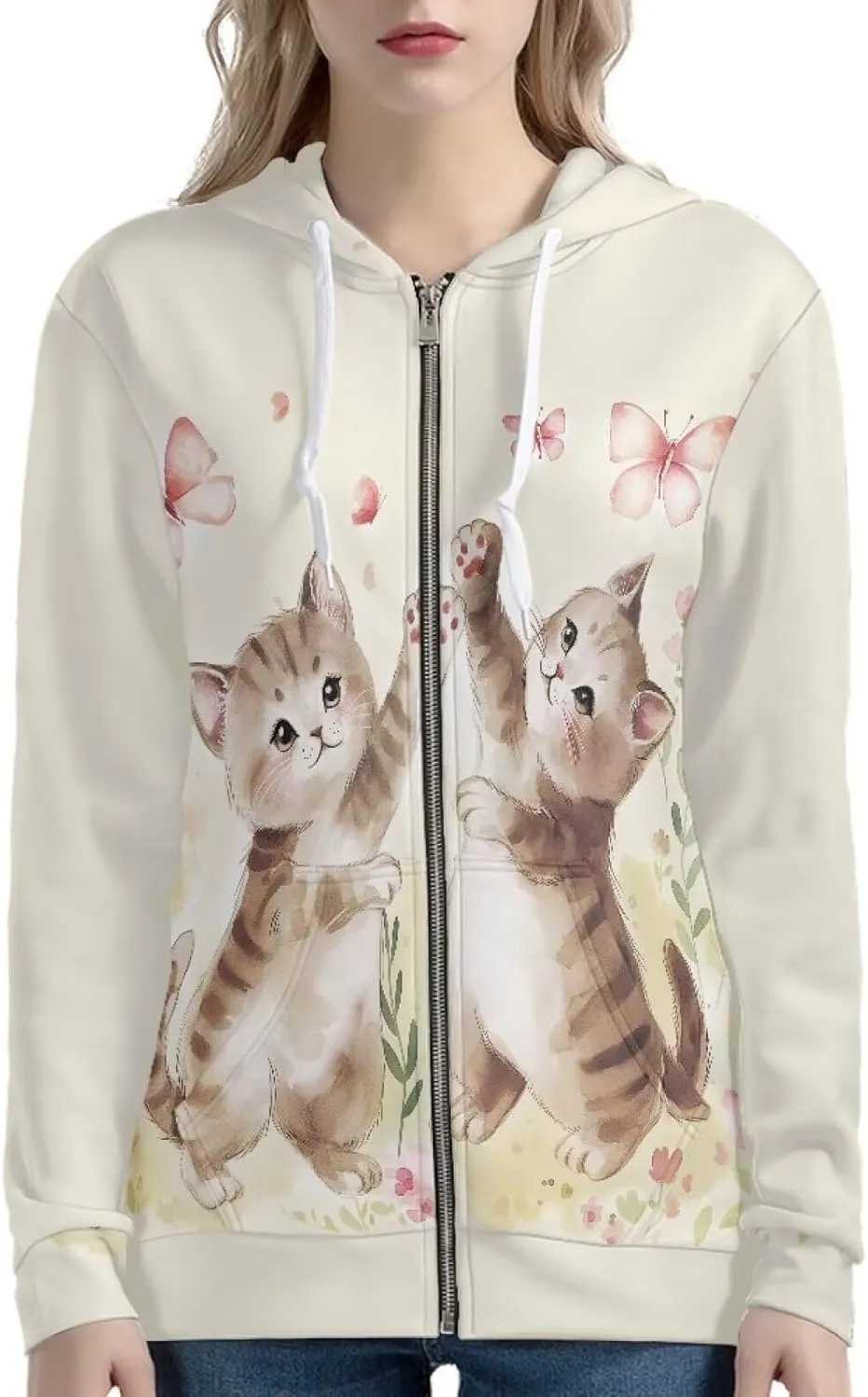 Women's Zip Up Hoodies Lightweight Sweatshirts with Pockets Trendy Outfit for Teen Girls