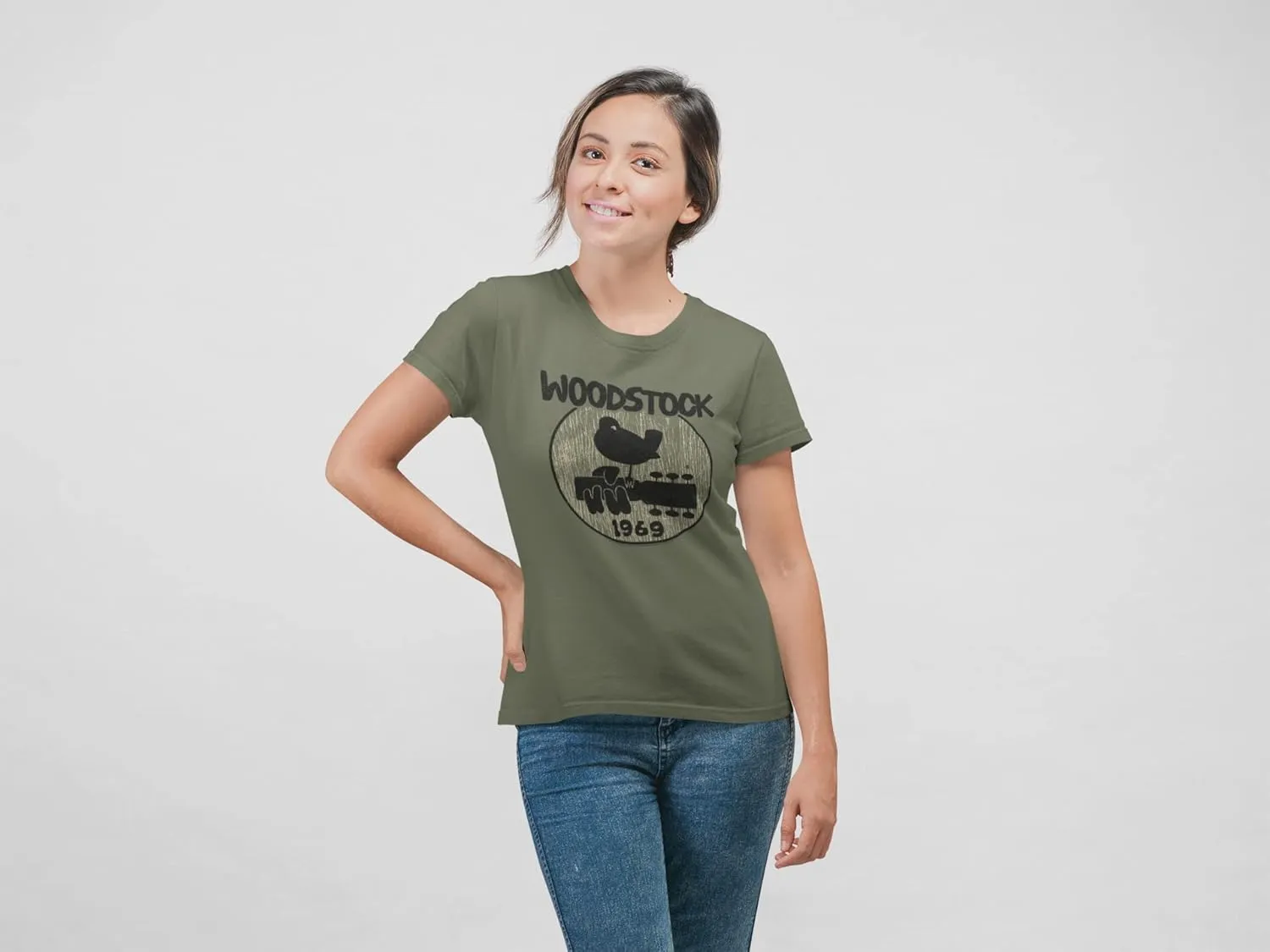 Woodstock Music 1969 Logo Adult Short Sleeve T Shirts Vintage Style Graphic Tees