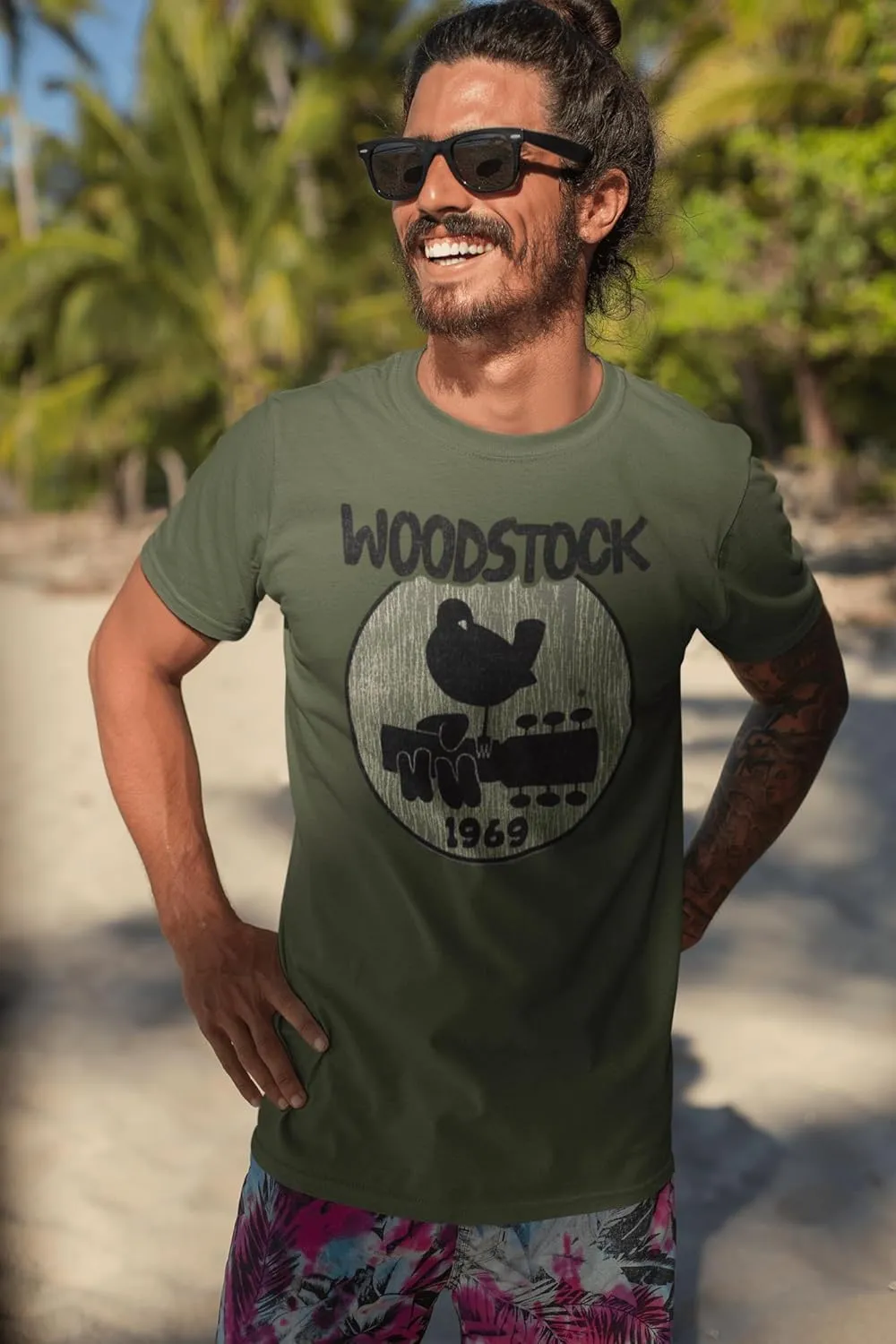 Woodstock Music 1969 Logo Adult Short Sleeve T Shirts Vintage Style Graphic Tees