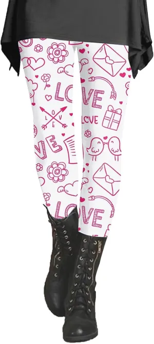 Work Leggings for Women Womens Valentines Heart Tunic Tops for Leggings Fall Leggings