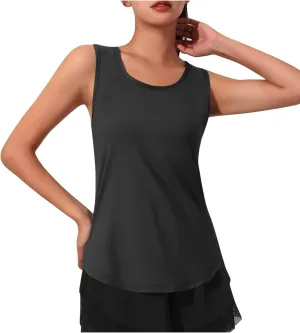Workout Tank Tops for Women Crew Neck Sleeveless Running Athletic Yoga Tops Active Shirts for Sports Gym Exercise