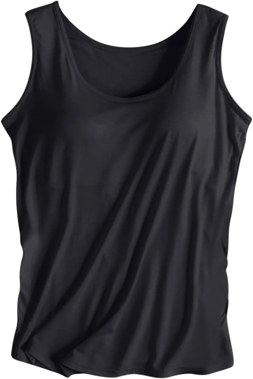 Workout Tank Tops for Women with Built in Bra Casual Sleeveless Y2k Camis Yoga T-Shirts Undershirt Athletic Gym Tops