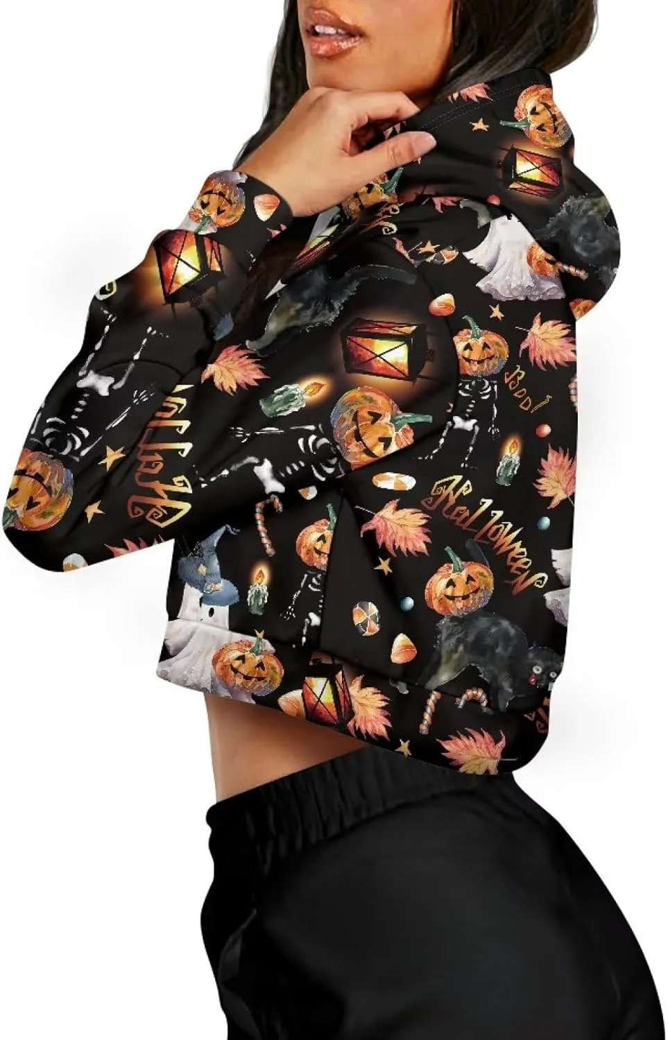 Xhuibop Zip Up Hoodies for Womens Y2K Crop Hoodies Sweatshirt Oversized Jackets