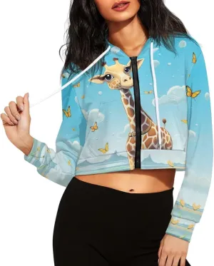 Xhuibop Zip Up Hoodies for Womens Y2K Crop Hoodies Sweatshirt Oversized Jackets