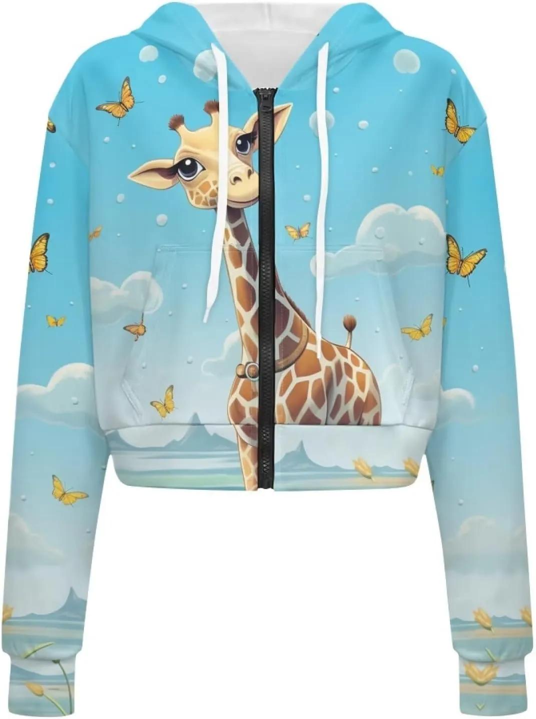 Xhuibop Zip Up Hoodies for Womens Y2K Crop Hoodies Sweatshirt Oversized Jackets