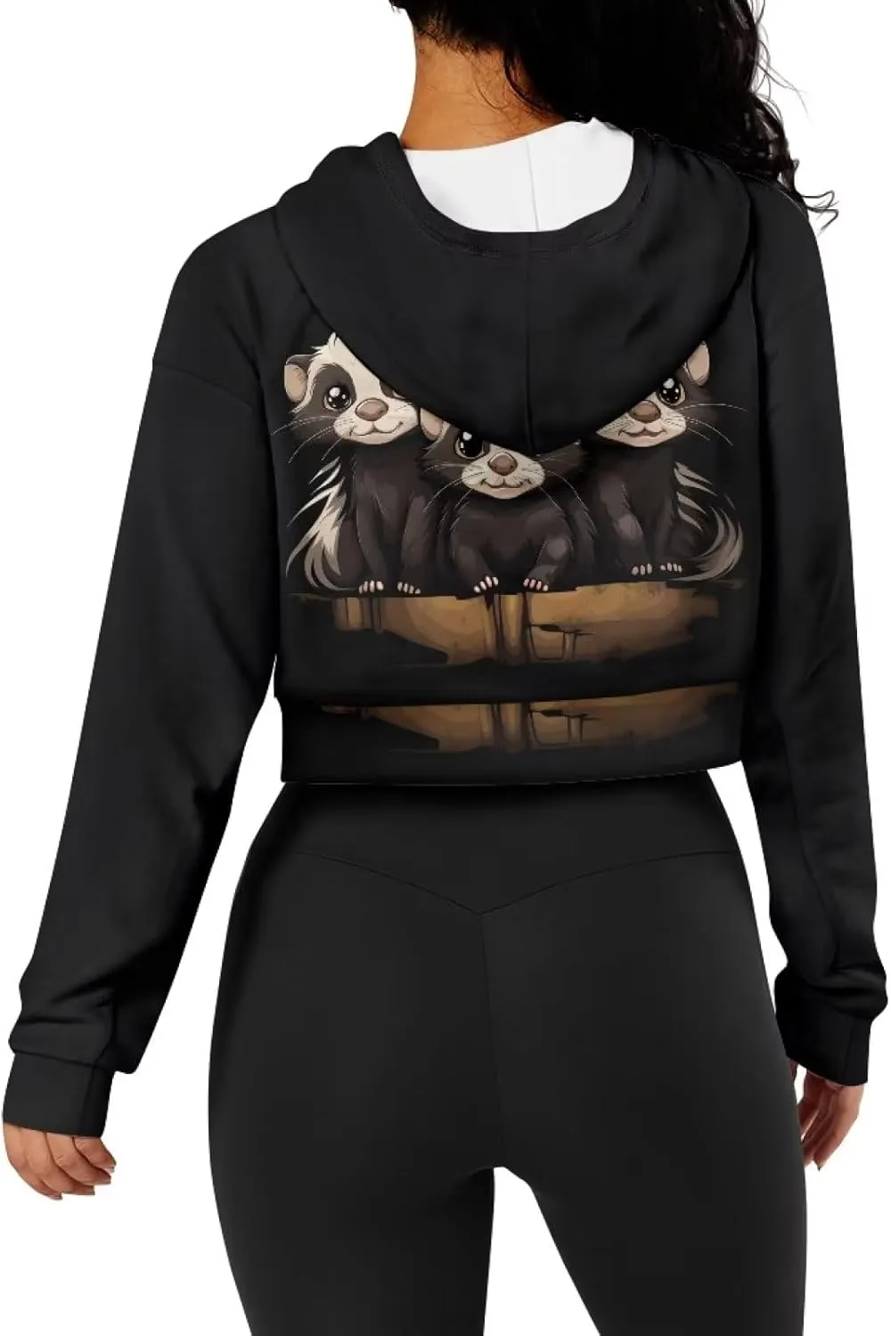 Xhuibop Zip Up Hoodies for Womens Y2K Crop Hoodies Sweatshirt Oversized Jackets