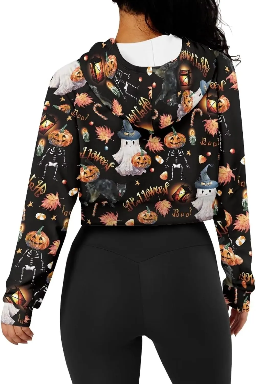 Xhuibop Zip Up Hoodies for Womens Y2K Crop Hoodies Sweatshirt Oversized Jackets