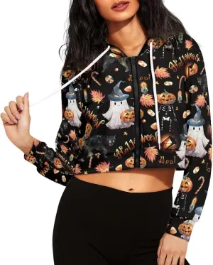 Xhuibop Zip Up Hoodies for Womens Y2K Crop Hoodies Sweatshirt Oversized Jackets