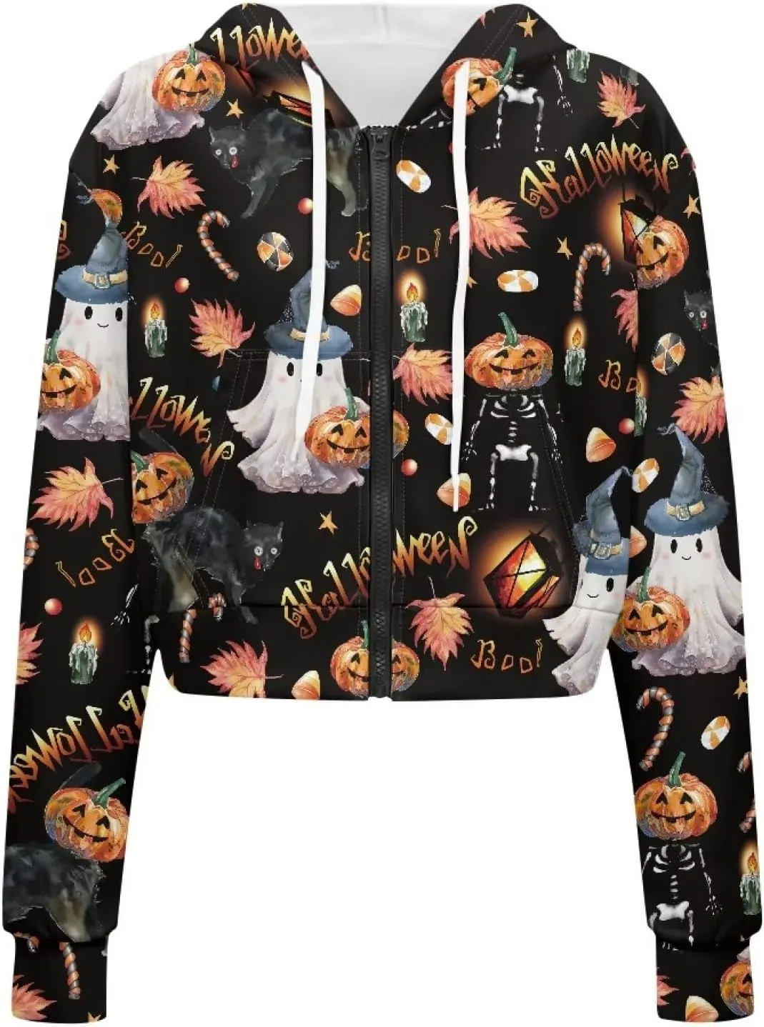 Xhuibop Zip Up Hoodies for Womens Y2K Crop Hoodies Sweatshirt Oversized Jackets
