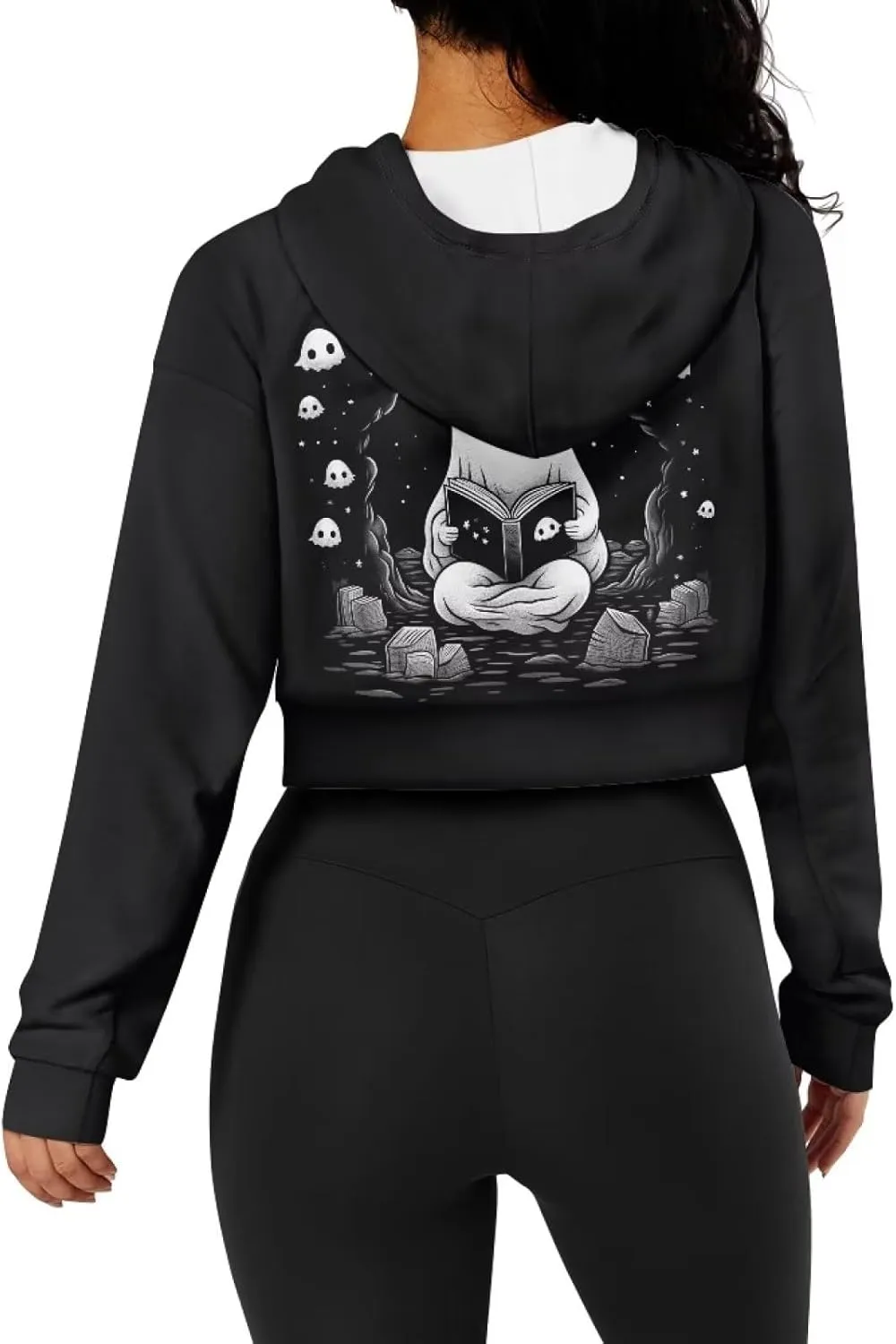 Xhuibop Zip Up Hoodies for Womens Y2K Crop Hoodies Sweatshirt Oversized Jackets
