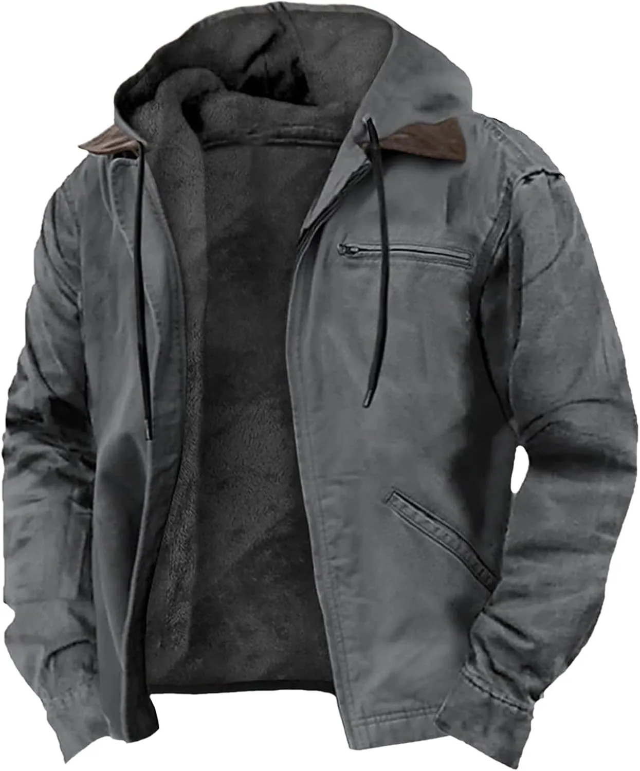Ymosrh Men's Hoodies Jackets Zip Up Hoodie Sweatshirt with Pocket Long Sleeve Fashion Gym Athletic Workout Hoodies, S-8XL