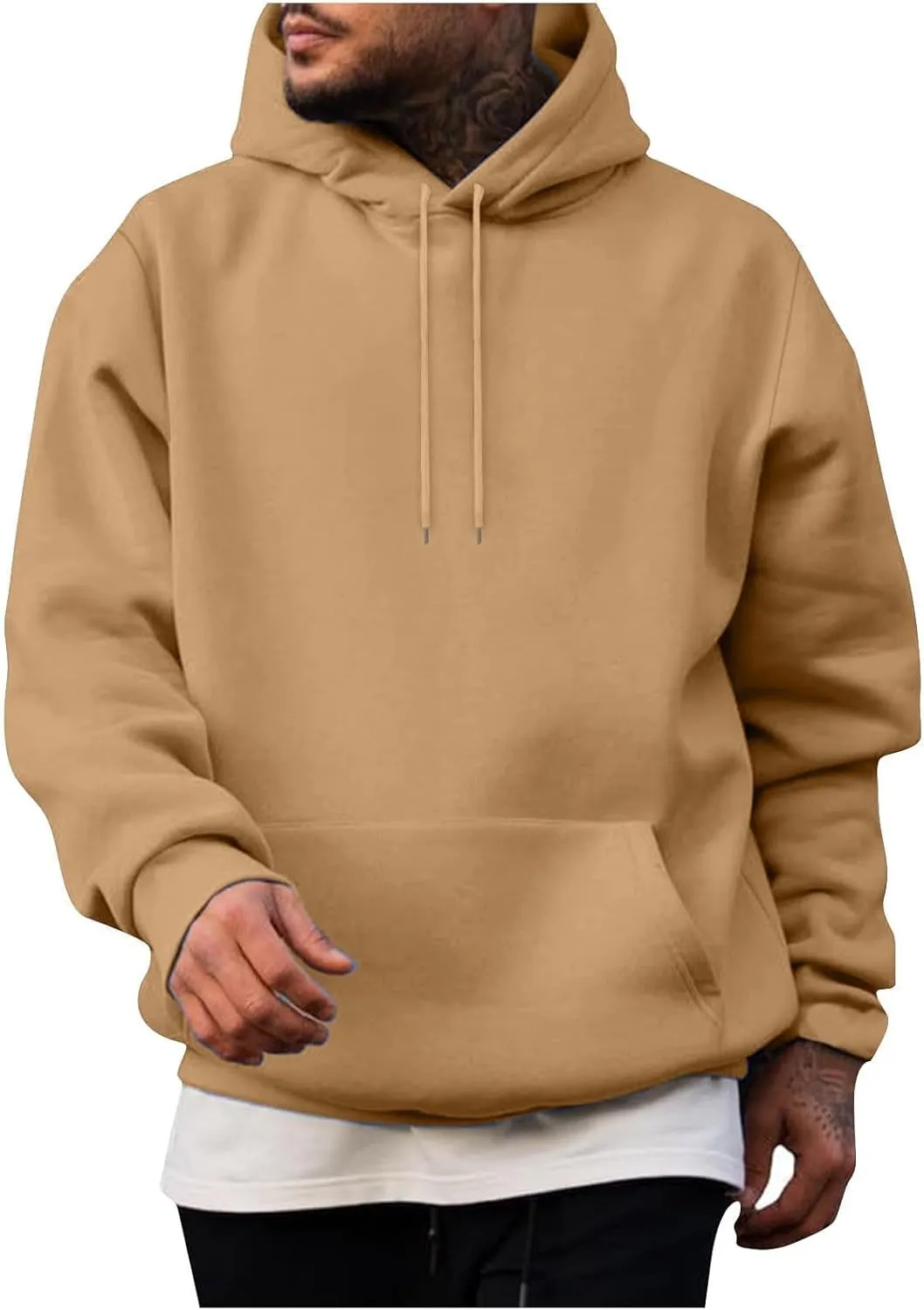 Ymosrh Men's Sports Hoodies Fashion Sweatshirt Long Sleeve Casual Hooded Sweatshirts Pullover Streetwear Hoodie, M-4XL
