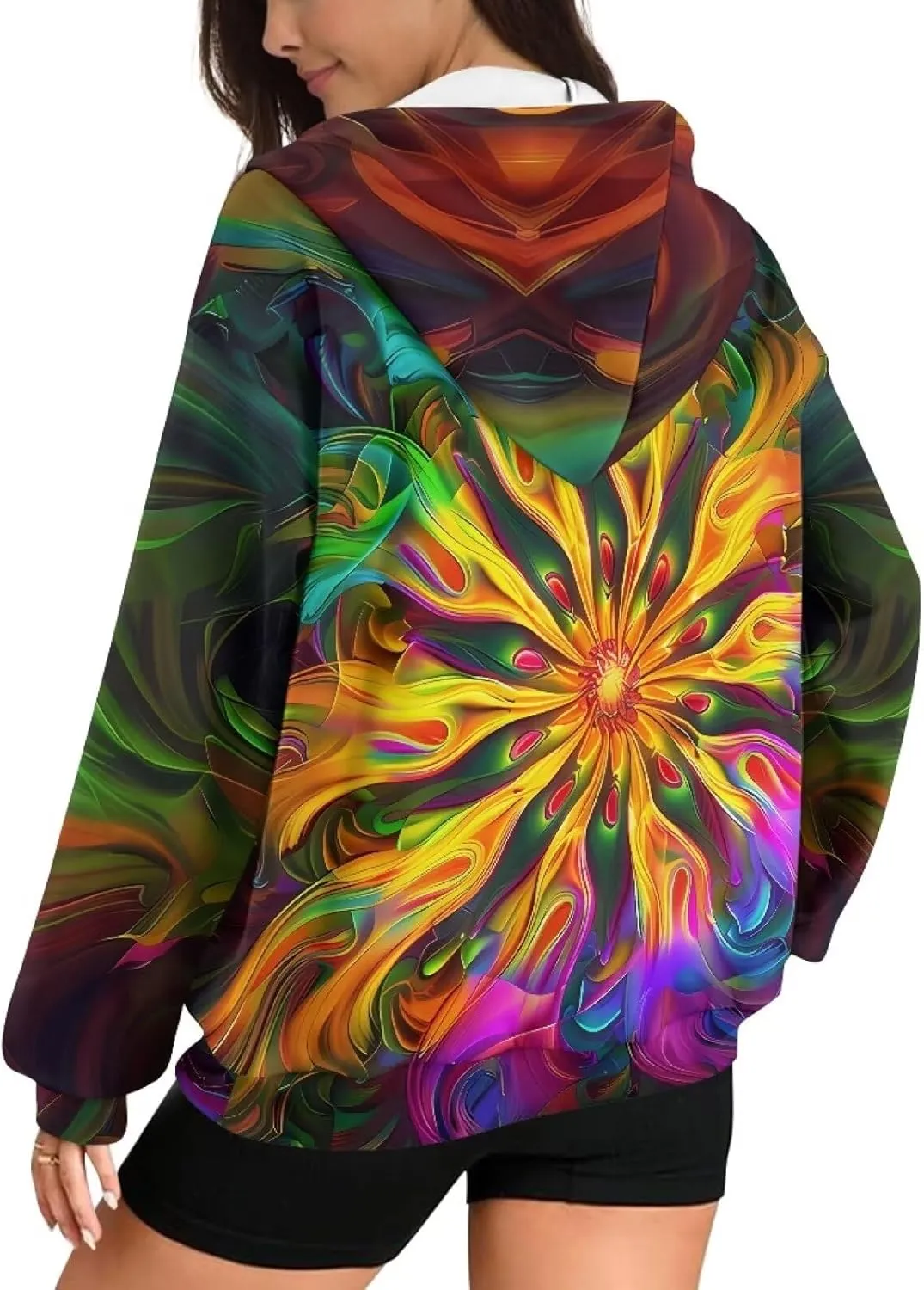 Ystardream Casual Zip Up Hoodies for Women Crewneck Sweatshirts Trendy XS-XL