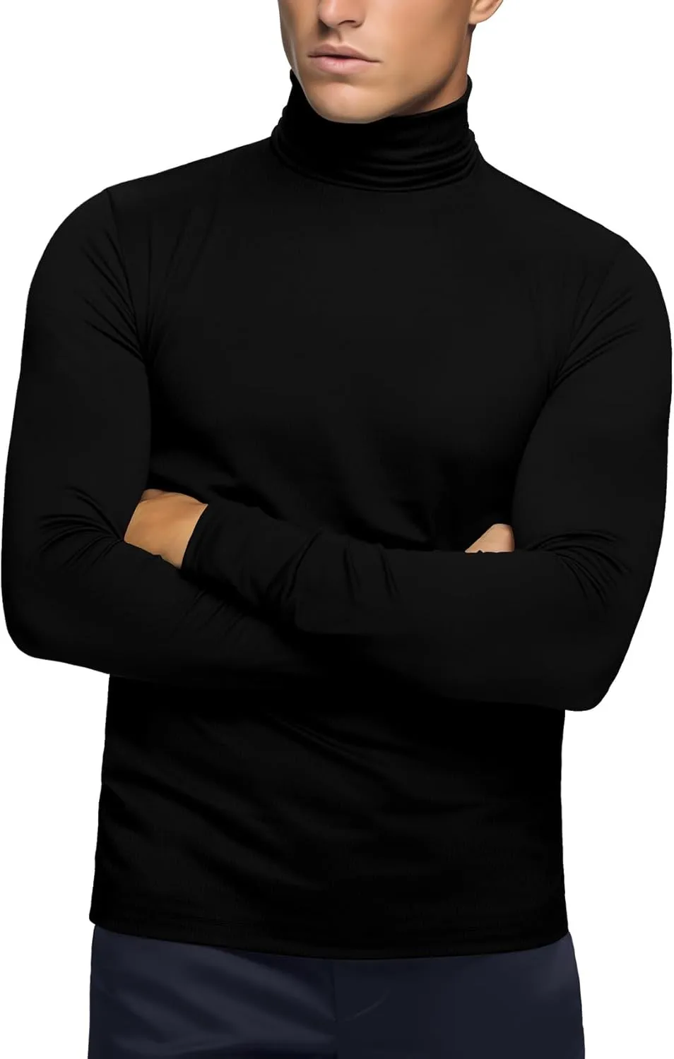 Zengjo Mens Turtleneck Long Sleeve Shirts Thermal Baselayer Tops Soft