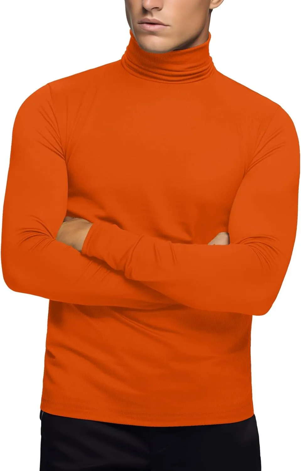 Zengjo Mens Turtleneck Long Sleeve Shirts Thermal Baselayer Tops Soft