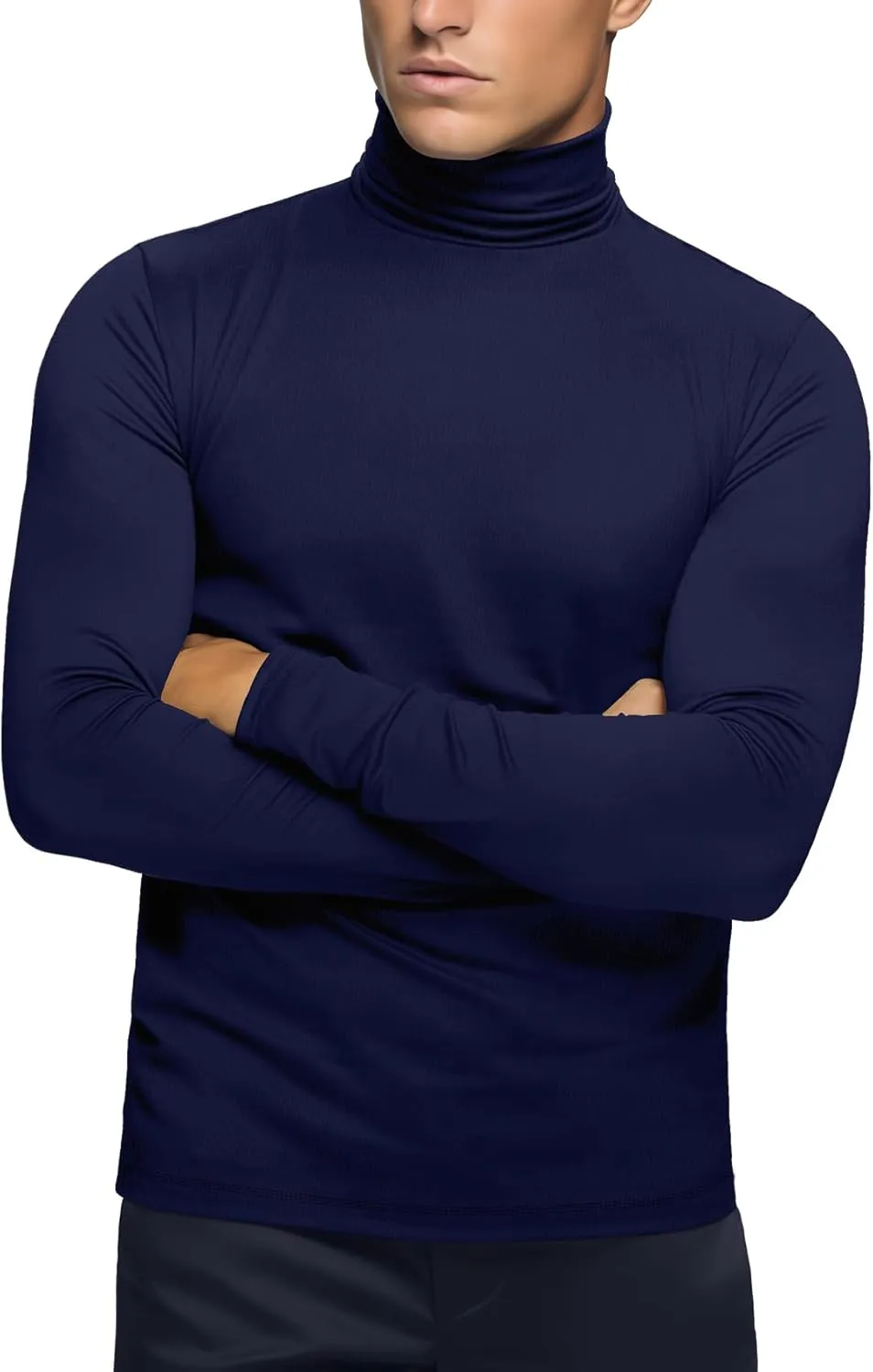 Zengjo Mens Turtleneck Long Sleeve Shirts Thermal Baselayer Tops Soft