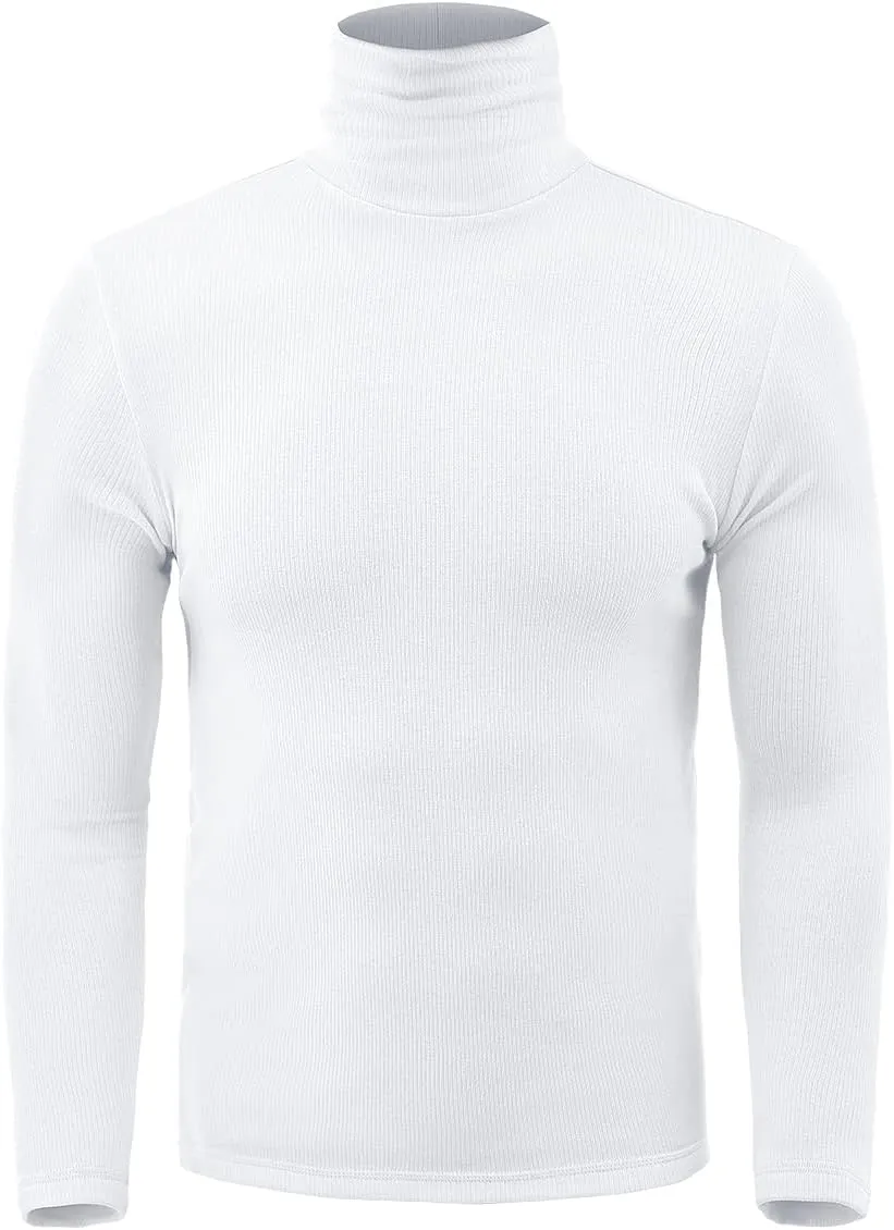 Zengjo Mens Turtleneck Long Sleeve Shirts Thermal Baselayer Tops Soft