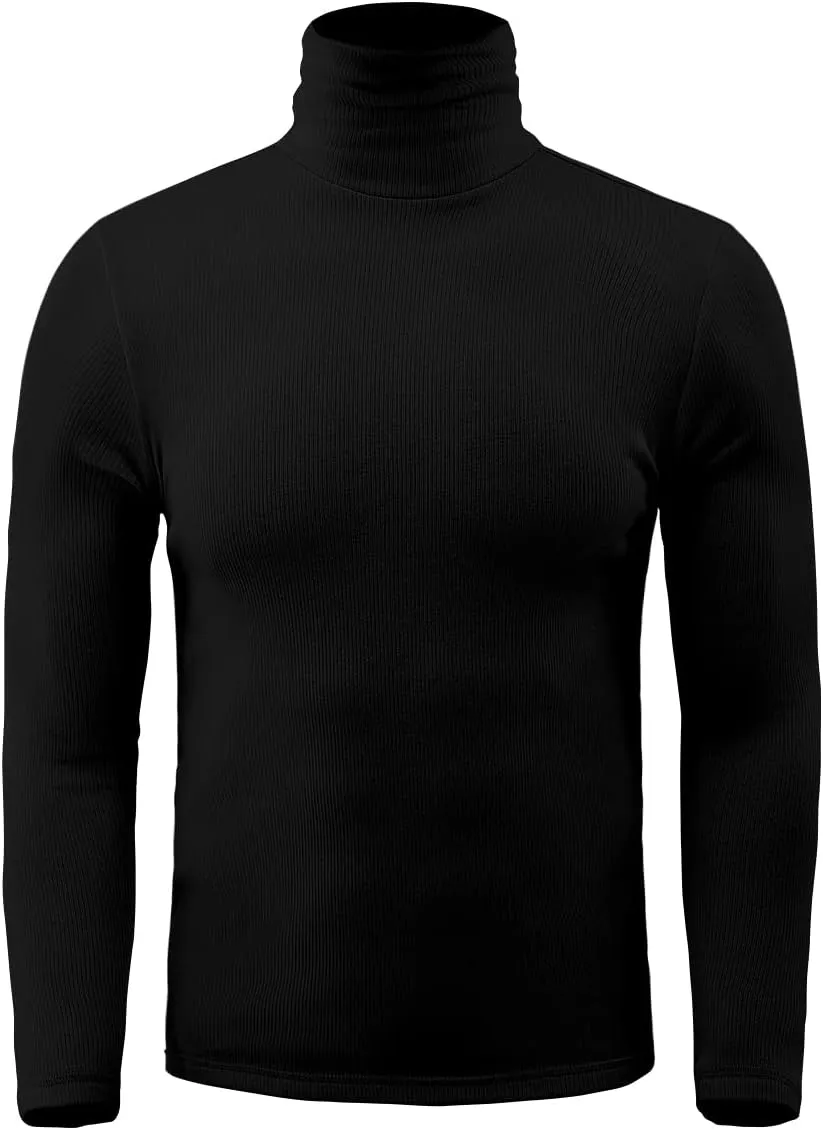 Zengjo Mens Turtleneck Long Sleeve Shirts Thermal Baselayer Tops Soft