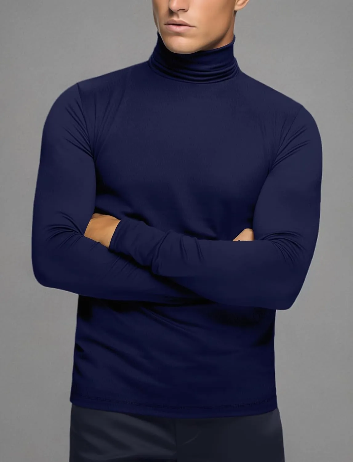 Zengjo Mens Turtleneck Long Sleeve Shirts Thermal Baselayer Tops Soft