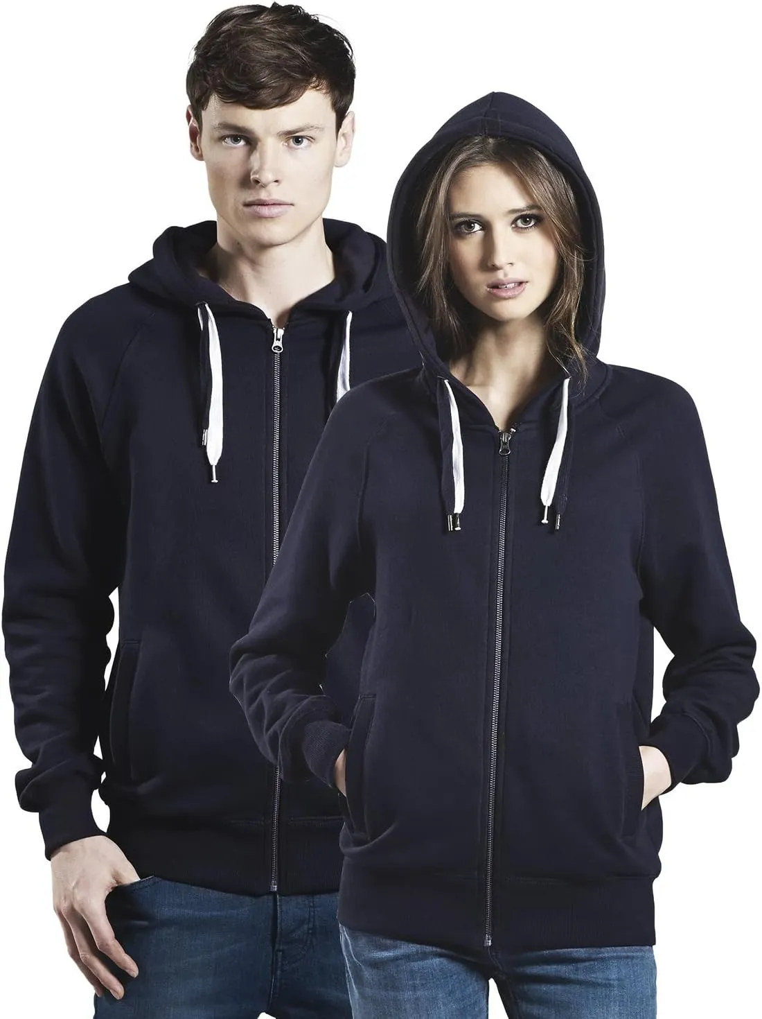 Zip Up Hoodies for Men - Fleece Jacket - Mens Zipper Cotton Hooded Sweatshirt