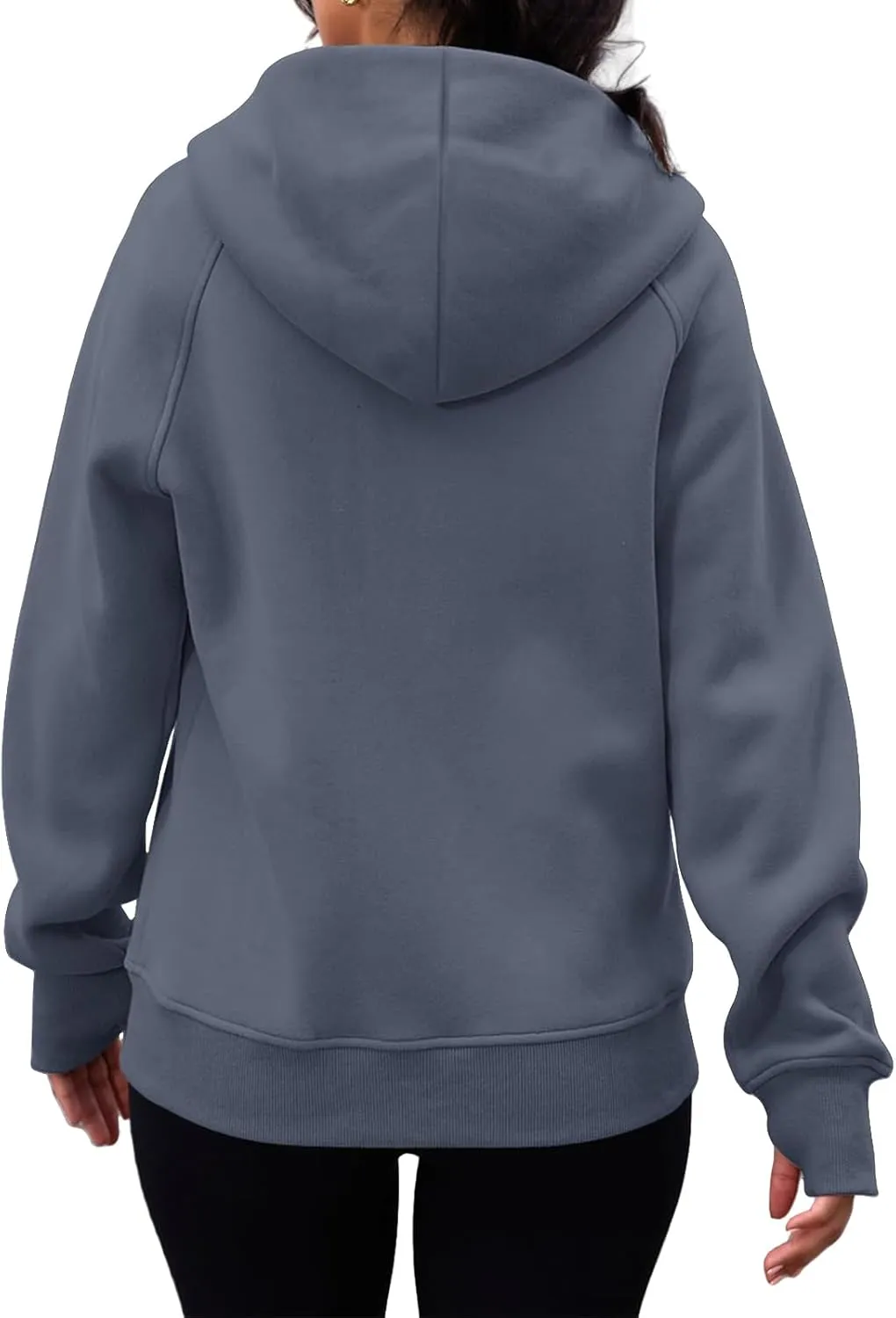 Zip Up Hoodies for Women Oversized Lightweight Fleece Jacket Long Sleeve Hooded Sweatshirt Y2K Fall Winter Clothes