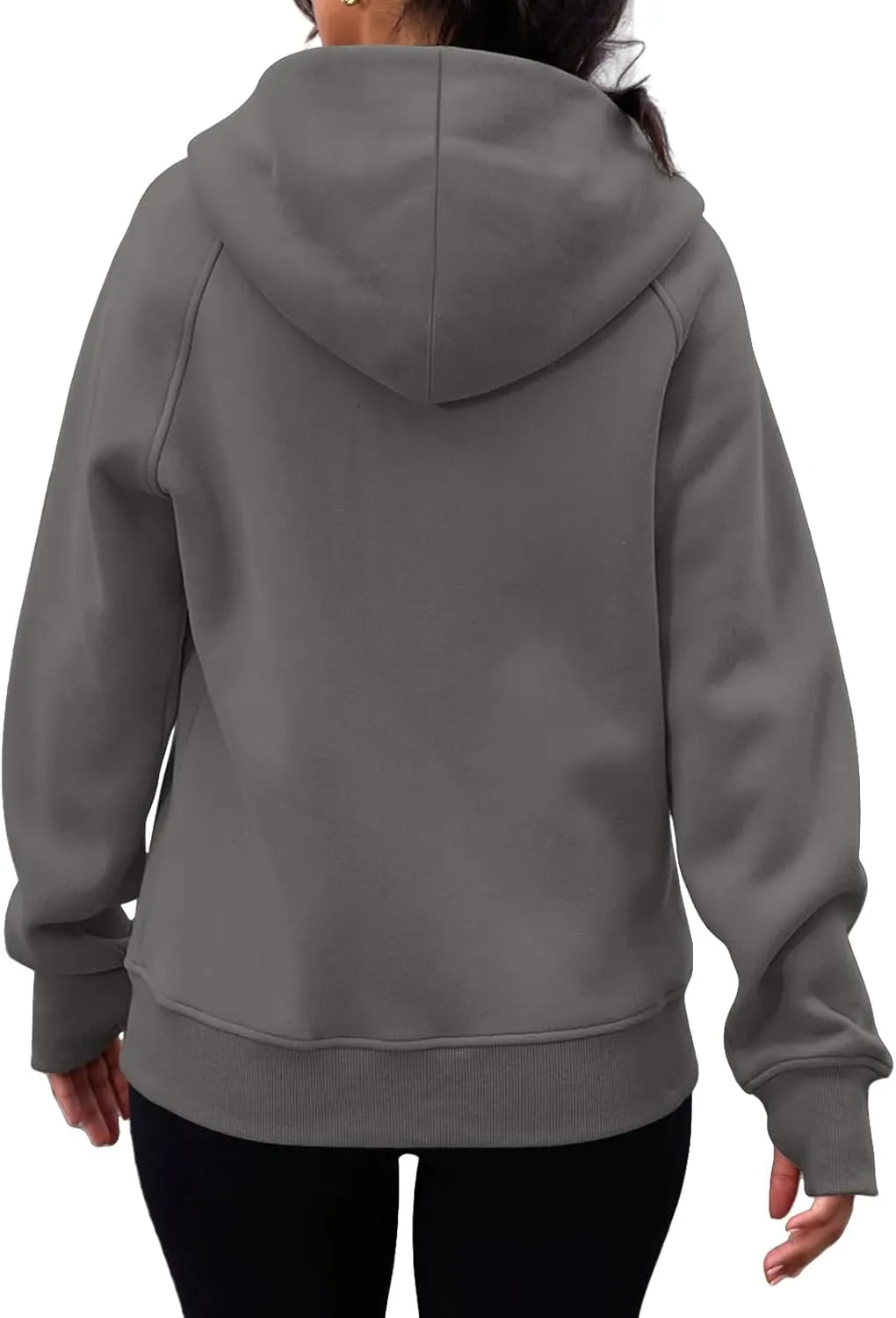 Zip Up Hoodies for Women Oversized Lightweight Fleece Jacket Long Sleeve Hooded Sweatshirt Y2K Fall Winter Clothes